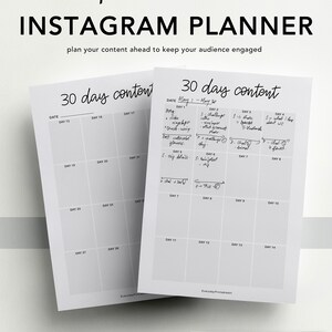 Instagram Marketing Planner, Printable Instagram Worksheet, Social ...