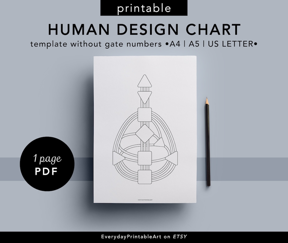 Blank Human Design Template, Body Graph, Human Design Template, Digital