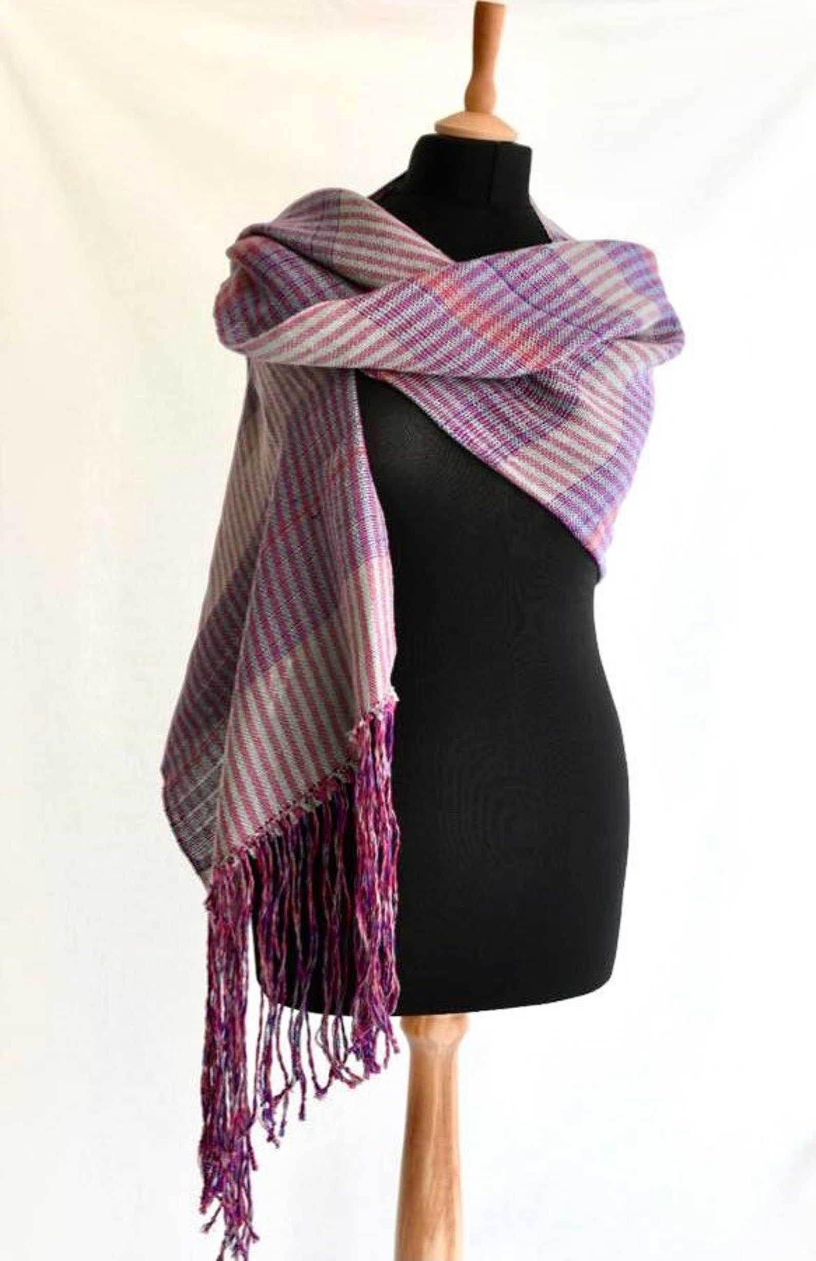 Fular de lino tejido en telar artesano chal de lino bufanda | Etsy