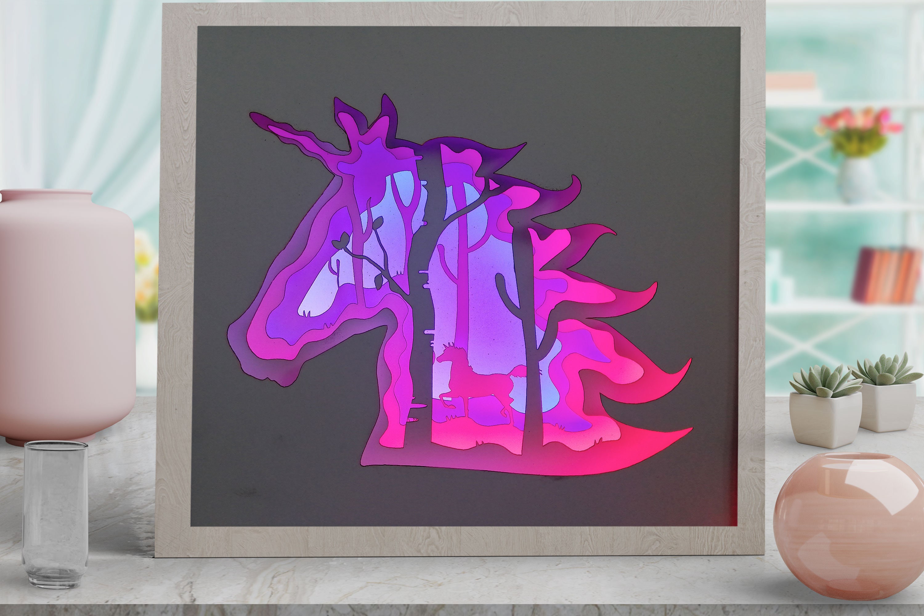 Unicorn Shadow Box SVG Free - Free SVG Cut Files