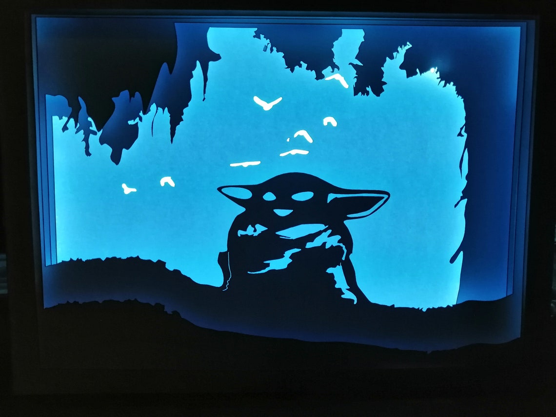 Light Box Template Star Wars Yoda Paper or Cardboard Digital Etsy