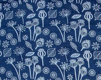 Indigo Blue Floral Print fabric Indian Block Print Fabric Indian 100% Cotton Home Decor Summer Dressmaking Fabric By The Yard