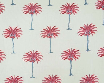 Pink Palm Tree Hand Block Print cotton fabric India Cotton Fabric Dress Material Dress Making Summer Women Dress Fabric Robe By Yard