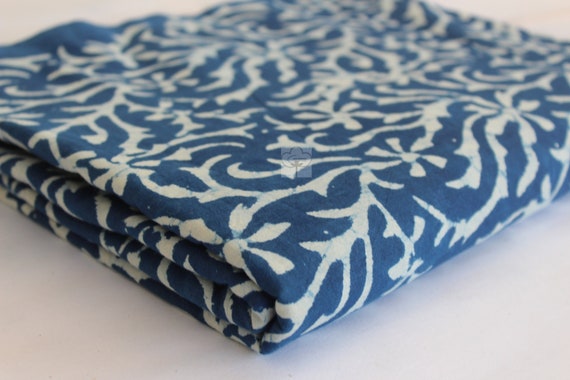 Indigo Hand Block Printed Cotton Fabric at Rs 125/meter | Cotton Fabric in  Jaipur | ID: 26001069691