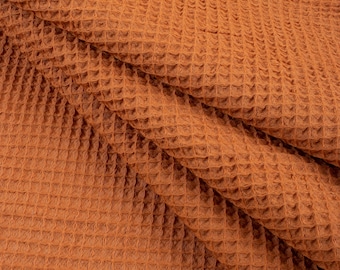 Textured Waffle Weave Soft Cotton Fabric by the Yard, Natural Breathable for Garments, Bath Towels, Craft Sewing & Baby Blankets