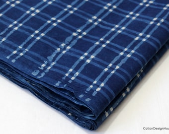 Indigo Blue Hand Block Print Fabric Indian Cotton Natural Light Weight Fabric Home Decor Fabric Kids Dress Fabric By The Yard CFC97