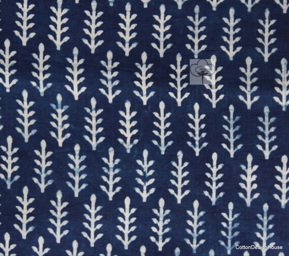 Leaf Indigo Hand Block Print Blue Multi Indian Handmade Cotton Fabric for Dress  Material Dress Making Summer Women Dress Fabric Robe by Yard - Etsy
