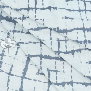 Grey Dabu Hand Block Print Fabric Indian Cotton Natural Light Weight Fabric Kids Dress Fabric Sewing Running Fabric By The Yard