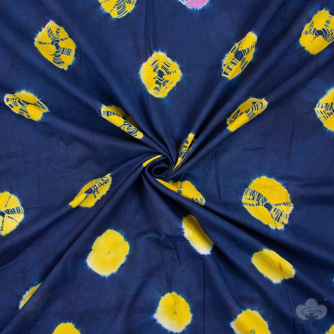 Yellow - Kutch Tie-Dye Chanderi Silk Bandhani Fabric 08