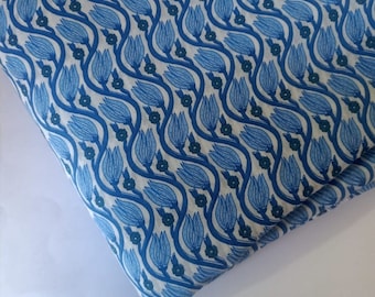 Indigo Blue Hand Block Print Floral Indian Handmade Cotton Fabric For Dress Material Dress Making For Women Dress Fabric Robe By Yard