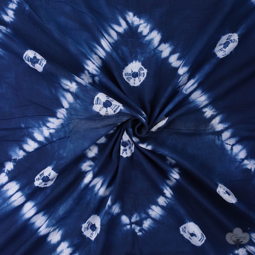 Indigo Blue Shibori Fabric Tie Dye Fabric Indian Cotton Light Weight