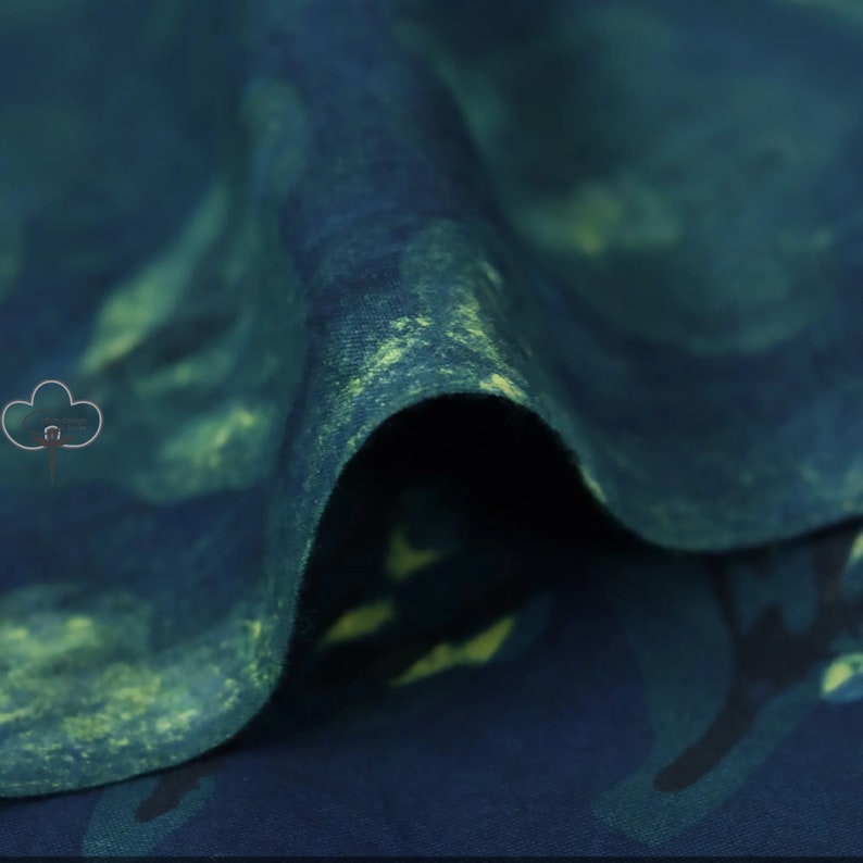 Dabu Leaf Green Floral Fabric Indian Hand Block Print Fabric Natural