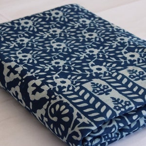 Blue Multi Indigo Hand Block Print Indian Handmade 100% Cotton Fabric ...
