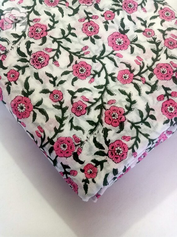 Multicolor Floral Hand Block Print Indian Handmade 100 Cotton Fabric for Dress Material Dress Making Summer Women Dress Fabric Robe by Yard Etsy UK