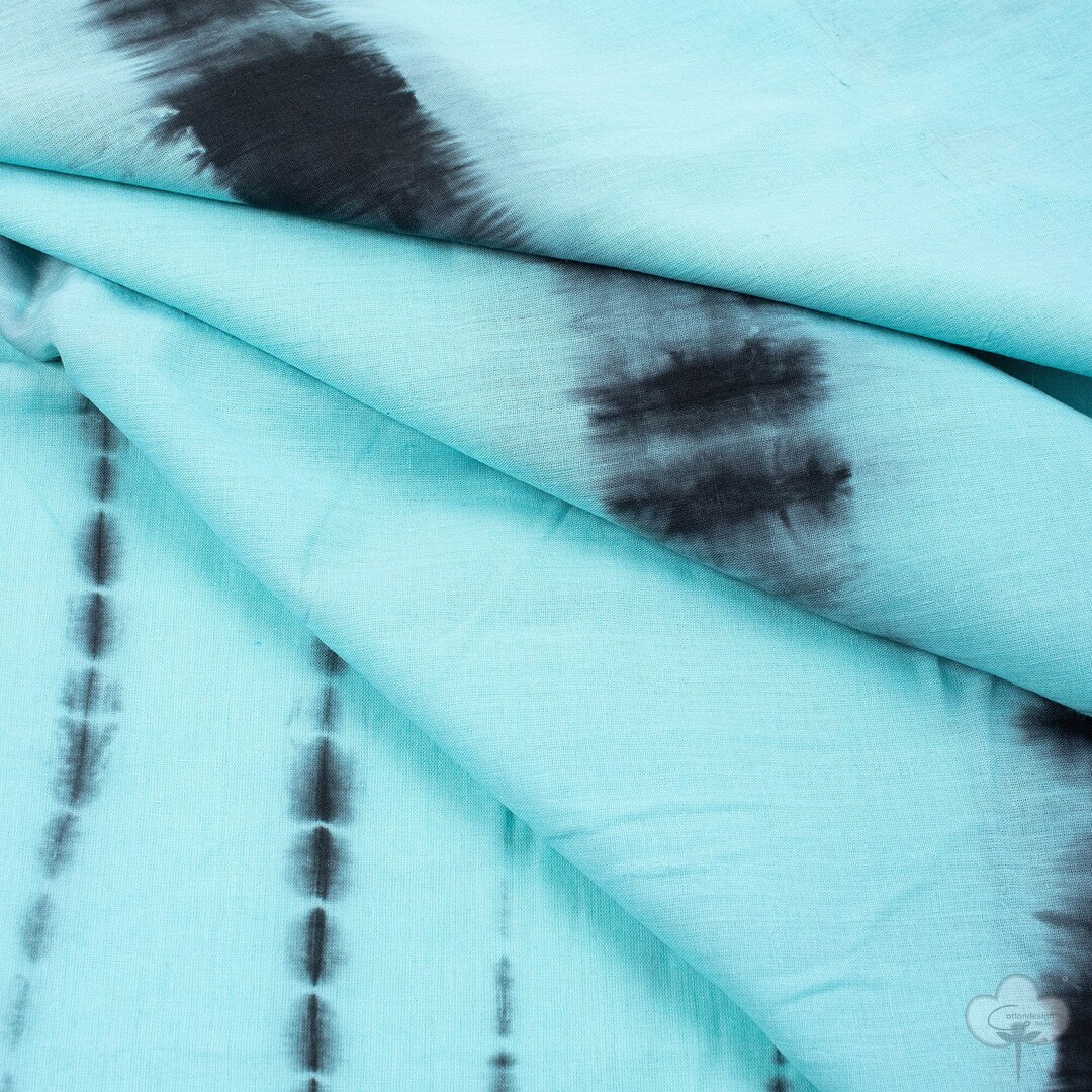 Blue Tie Dye Fabric Dressmaking Summer Women's Dress Etsy