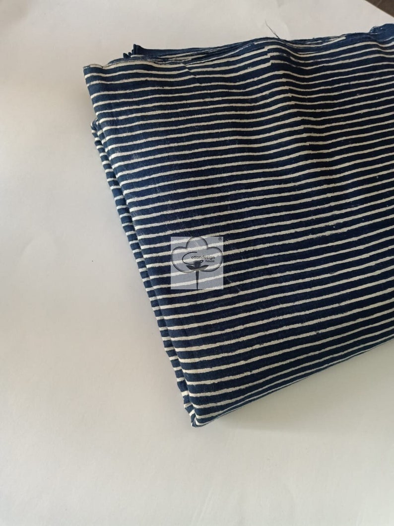 Black Striped Hand Block Print Fabric Cotton Fabric Sewing Running