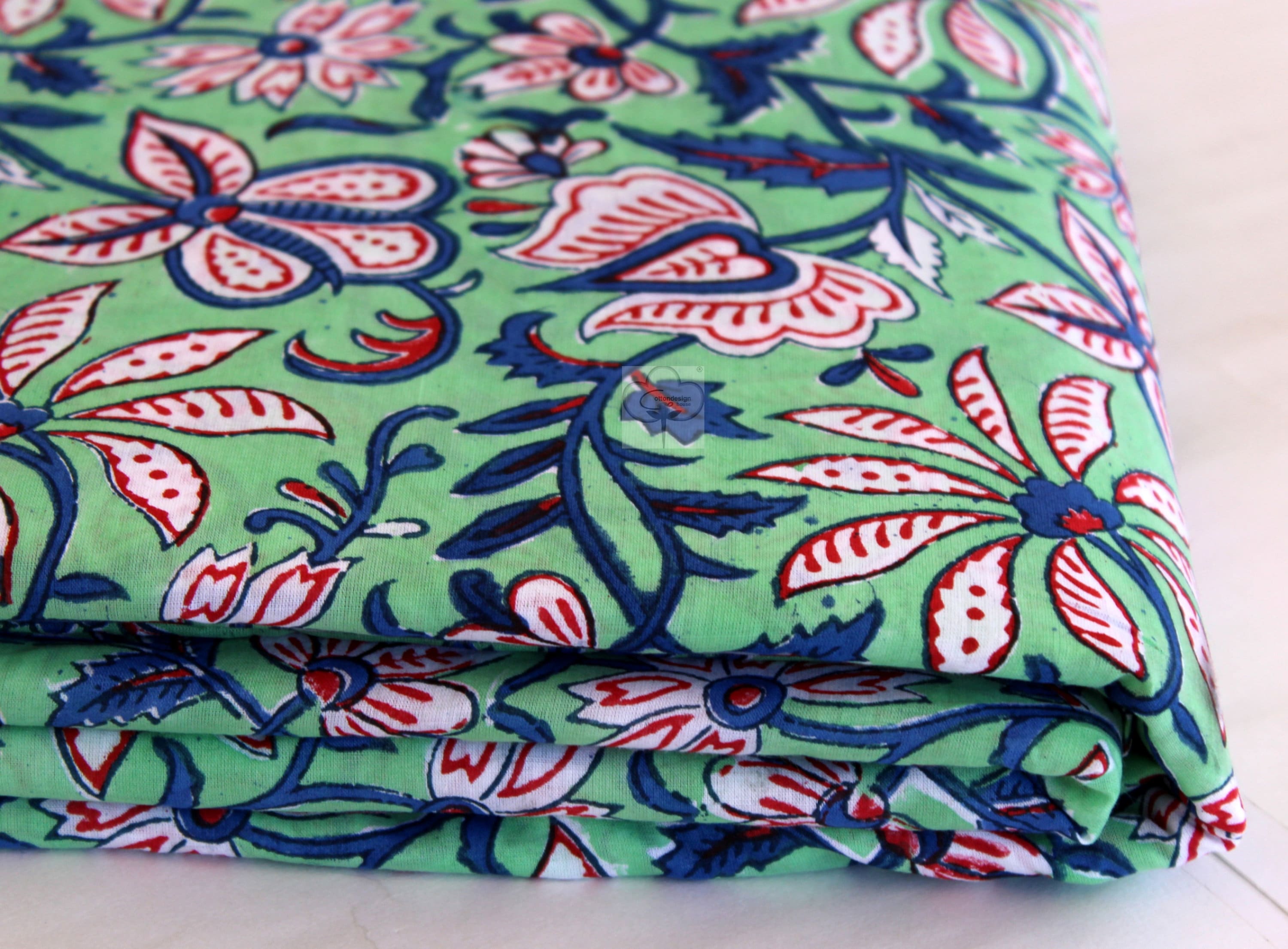 Printed Cotton Fabric by the Yard Hand Block Print Fabric Etsy