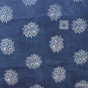 Indigo Blue Hand Block Print Indian Handmade 100% Cotton Fabric For Dress Material Dressmaking Summer Women Dress Fabric Robe By Yard