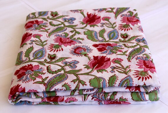 Hand Block Print, Floral Print, Soft Cotton Fabric, Fabric Modern Floral Fabric Indian Print Fabric Womens Dress Fabric