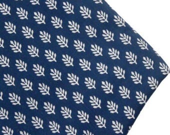 Leaf Floral Indigo Blue Hand Block Print Fabric Indian Handmade Cotton Fabric mud cloth Dressmaking Summer Women Dress Fabric Robe By Yard