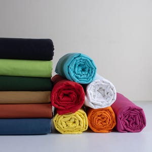 100% Pure Cotton Fabric by the Yard Solid Plain Multi Color Soft Breathable Material Sewing Quilting Crafting Upholstery Bundle