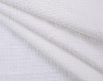 Premium Waffle Weave Cotton Fabric by the Yard – Soft Textured Fabric for Clothing, Towels, Baby Items & Home Decor