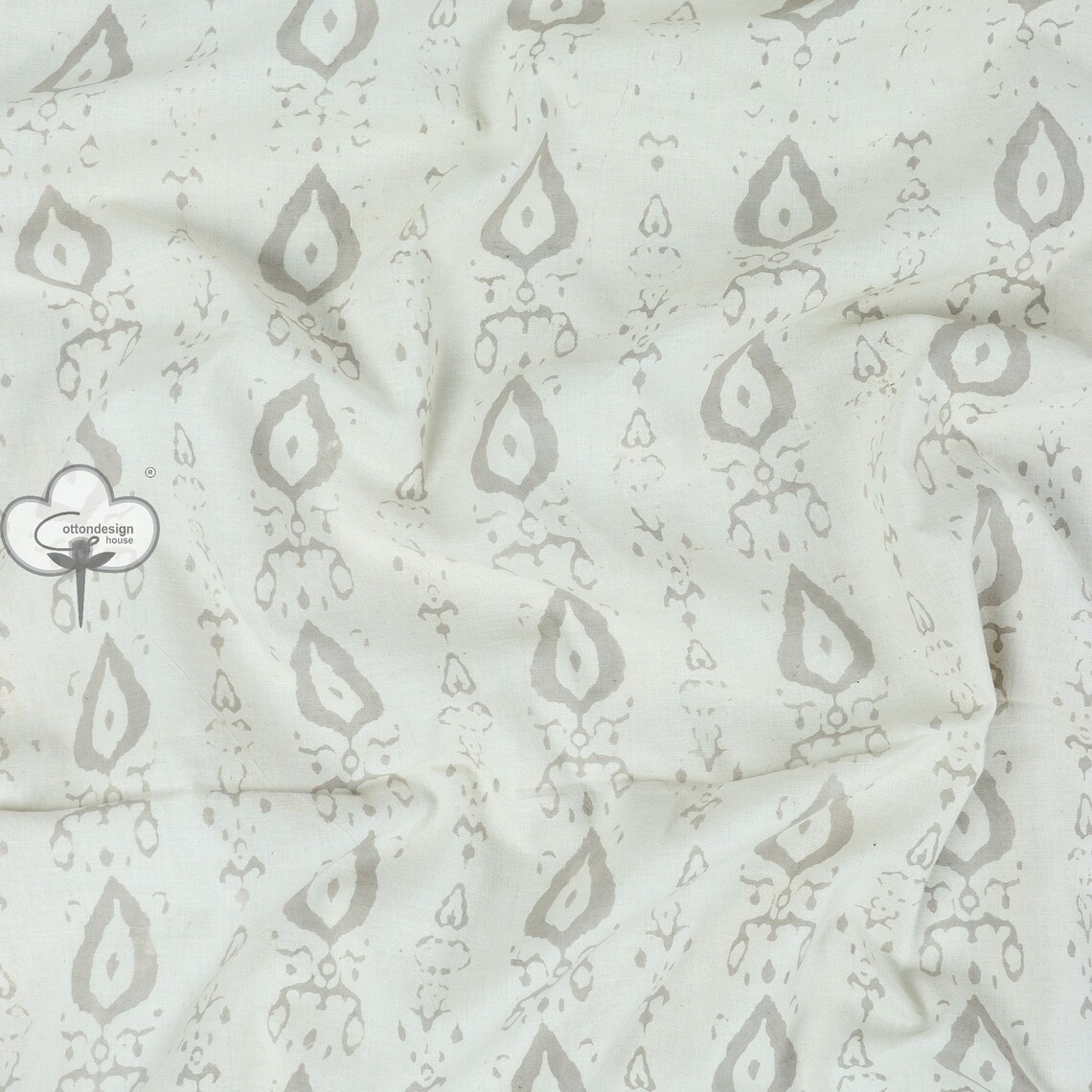 Leaf Indian Block Print Fabric Natural Hand Deep Dyed Mud Etsy