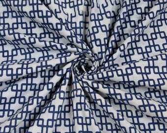 Indigo Blue Indian Block Print Fabric Vegetable Dyed By the Yard Sewing Running Material Modern Fabric Womens Clothing Fabric By The Yard