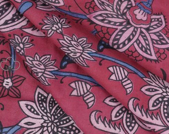 Multi Color Hand Block Print Fabric Indian Handmade 100% Cotton Fabric Womens Dressmaking Mud Cloth Indian Textile Fabric By The Yard