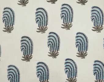Blue Hand Block Print Fabric Indian Cotton Natural Light Weight Fabric Sewing Running Crafting Fabric By The Yard Kids Dress Fabric