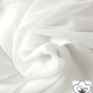 White Sheer Voile Fabric Lawn Cotton Fabric by the Yard Solid Soft Light Weight Mulmul Dressmaking Fabric, sheer fabric for curtains SVF001