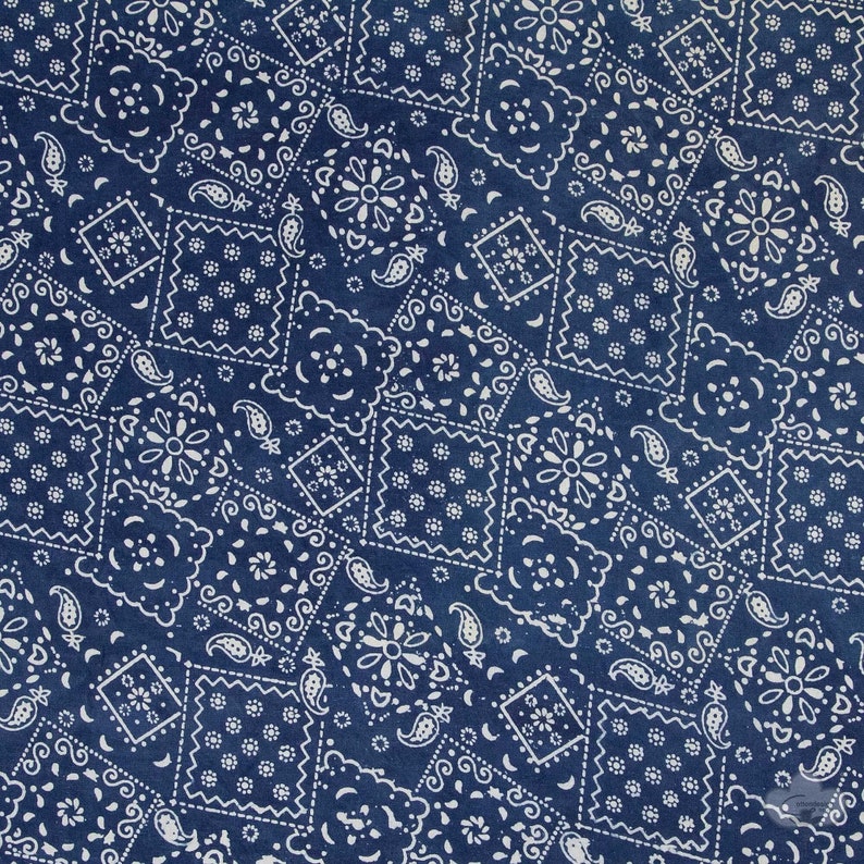 Indigo Blue Hand Block Print Fabric Abstract Print Fabric Indian