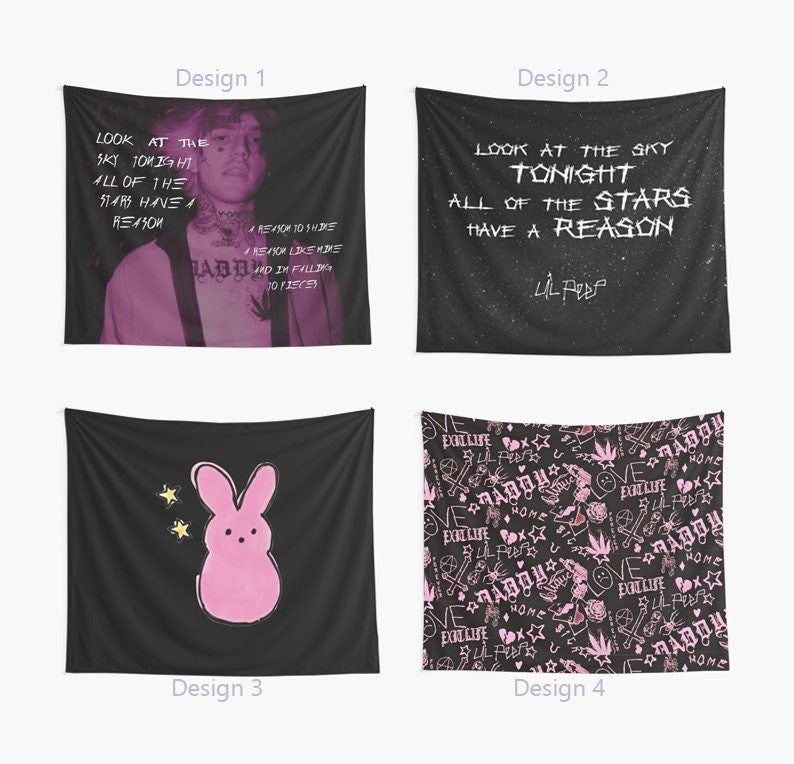 Lil Peep Logo Wall Tapestry Rapper Wall Hanging Hip Hop Etsy