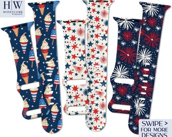 PATRIOTIC 1 printed band for Apple Watch 38mm 40mm 41mm 42mm 44mm 45mm 46mm 49mm S/M M/L All Series + SE + Ultra