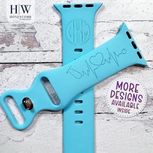 MEDICAL Collection engraved band for Apple Watch sport silicone 38mm 40mm 41mm 42mm 44mm 45mm 46mm 49mm S/M M/L All Series + SE + Ultra