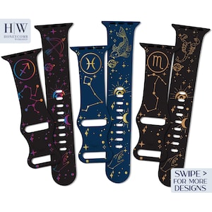 ZODIAC printed band for Apple Watch 38mm 40mm 41mm 42mm 44mm 45mm 46mm 49mm S/M M/L All Series + SE + Ultra