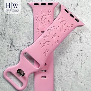 AWARENESS Ribbons engraved band for Apple Watch sport silicone 38mm 40mm 41mm 42mm 44mm 45mm 46mm 49mm S/M M/L All Series + SE + Ultra image 1