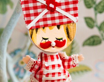 Vintage Japanese MCM Kitsch Marching Orchestra Christmas Ornament, 1960s Made in Japan Hanging Doll Decor