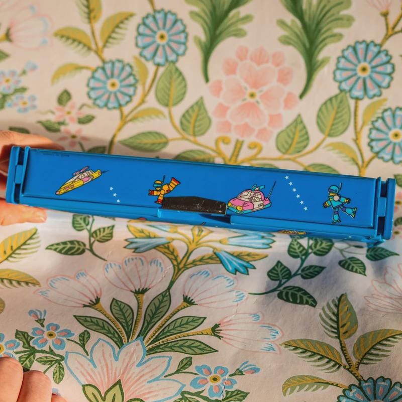 Vintage 80s 90s Flomo Universe Car Universal Fighter Pencil Case