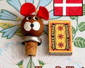 Vintage Hans Bølling Sallingboe Teak Mouse Bottle Pourer MCM Danish Design Mid Century Scandinavian Barware