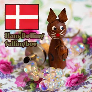 Vintage Dänischer Hans Bølling Katze Flaschen Ausgießer 1950er 1960er Jahre Teak Mid Century Modern Barware Skandinavisches Design Figur