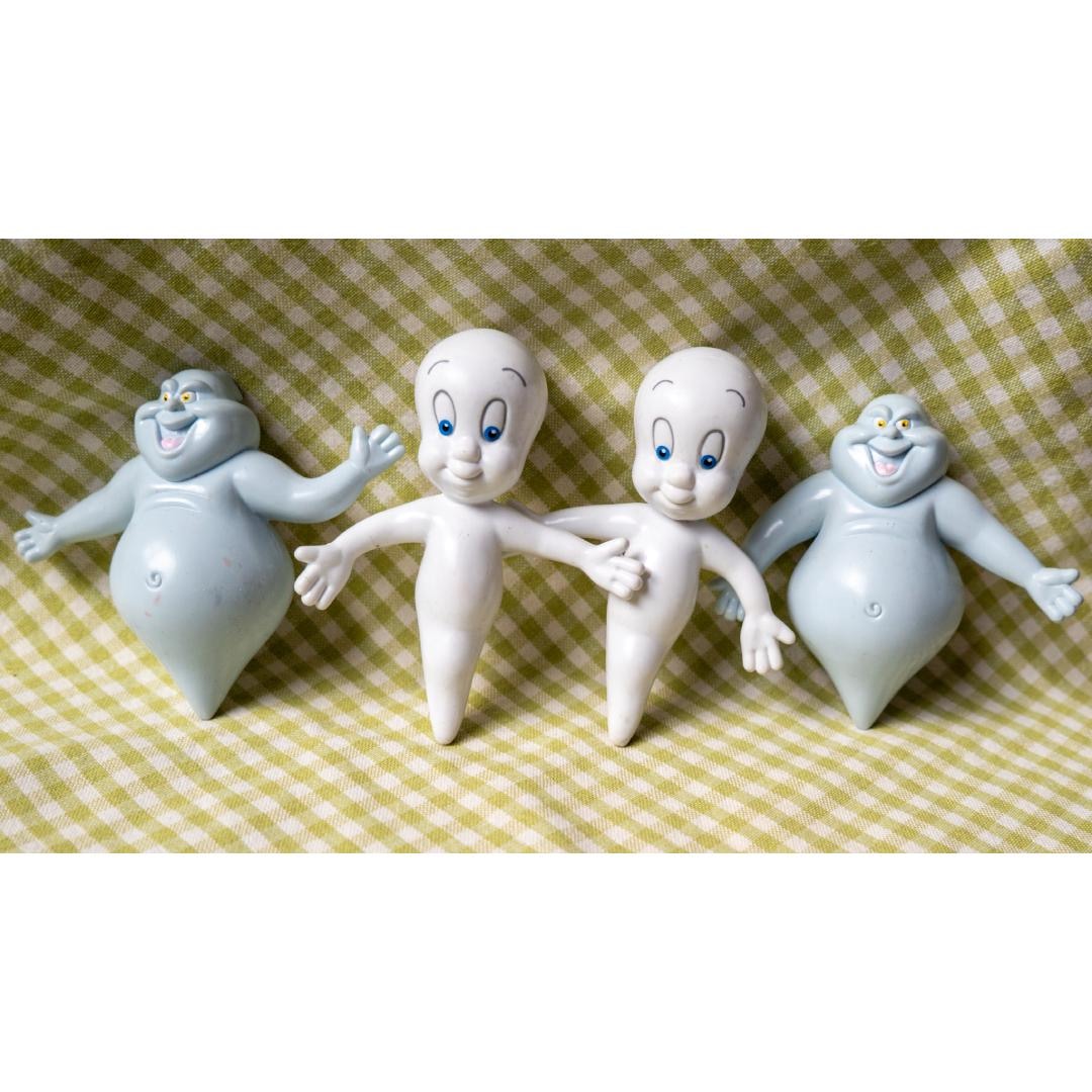 Vintage 1994 Casper & Fatso Bendy Figures by Tyco Playtime - 90s