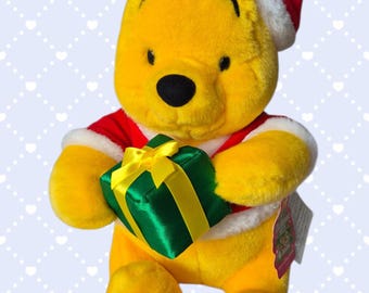 Tokyo Disney Resort Winnie the Pooh Christmas Santa Plush with Tags Japan Exclusive Disney Stuffed Animal Collectible Gift