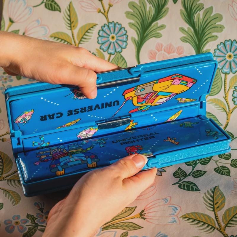 Vintage 80s 90s Flomo Universe Car Universal Fighter Pencil Case