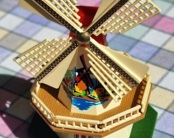 Vintage Dutch Plastic Windmill Souvenir • Holland Travel Collectible • Retro Kitsch Home Decor • 80s Tourist Miniature Display Piece