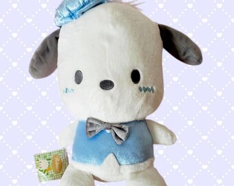 Sanrio Pochacco Pearl Beret Plush 2023 Furyu Prize Big Tagged Kawaii Japan Stuffed Animal Licensed Collectible Gift Cute Decor