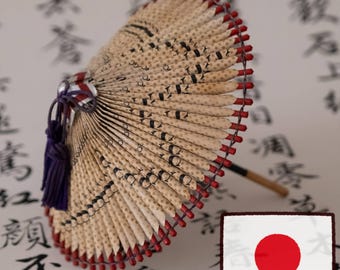 Vintage Japanese Wagasa Mini Umbrella Seven Stars Cigarette Pack Art Handmade Folk Craft Mingei Inspired Decor Rare Collectible