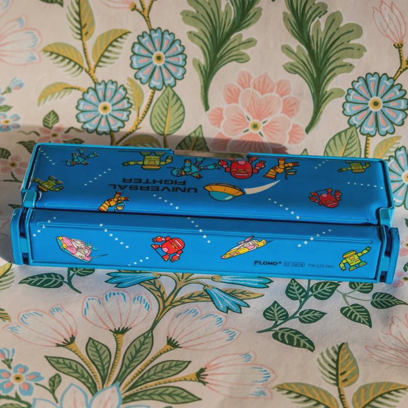 Vintage 80s 90s Flomo Universe Car Universal Fighter Pencil Case