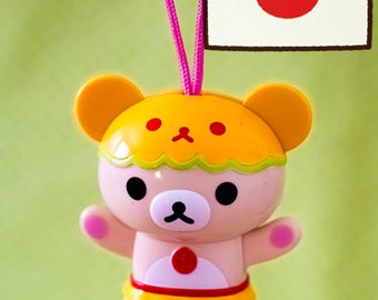San-X Korilakkuma Hamburger McDonald's Japan Strap Toy Kawaii Bear Mascot Figure Bag Charm Japan Exclusive Collectible