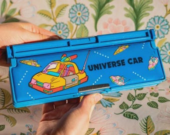 Vintage 80s 90s Flomo Universe Car Universal Fighter Pencil Case